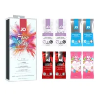 Набір змазок на водній основі JO Four Play (8×10 мл): H2O Original, Agapé Original, H2O Strawberry K — Переглянути зображення 1