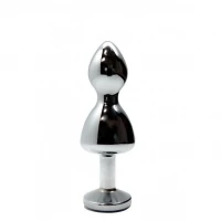 Металева анальна пробка Wooomy Lollypop Double Ball Metal Plug S, діаметр 2,8 см, довжина 8,5 см — Переглянути зображення 2