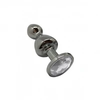 Металева анальна пробка Wooomy Lollypop Double Ball Metal Plug S, діаметр 2,8 см, довжина 8,5 см — Переглянути зображення 1