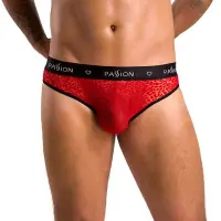 Чоловічі напівпрозорі труси Passion 031 SLIP MIKE S/M Red, під леопард — Переглянути зображення 1
