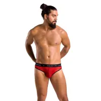 Чоловічі напівпрозорі труси Passion 031 SLIP MIKE S/M Red, під леопард — Переглянути зображення 3