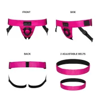 Труси для страпона Strap-On-Me Leatherette Harness Curious  Fuchsia — Переглянути зображення 2