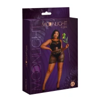 Сукня-бодістокінг Moonlight Plus Model 01 XL-XXXL Black, міні, без рукавів — Переглянути зображення 5