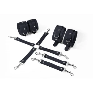 Набір для БДСМ Feral Feelings BDSM Kit 3 Black, наручники, поножі, хрестовина