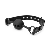 Повітропроникний кляп Bedroom Fantasies: Breathable Silicone Ball Gag, чорний — Переглянути зображення 1