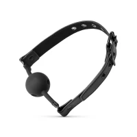 Повітропроникний кляп Bedroom Fantasies: Breathable Silicone Ball Gag, чорний — Переглянути зображення 5