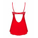 Пеньюар Obsessive Ingridia chemise & thong XL/2XL, червоний, сорочка, стрінги