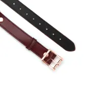 Силіконовий кляп Liebe Seele Wine Red Ball Gag, діаметр кульки 4,3 см, ремінь із натуральної шкіри — Переглянути зображення 5