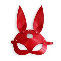 Шкіряна маска Зайчика Art of Sex - Bunny mask, колір Червоний — Переглянути зображення 3