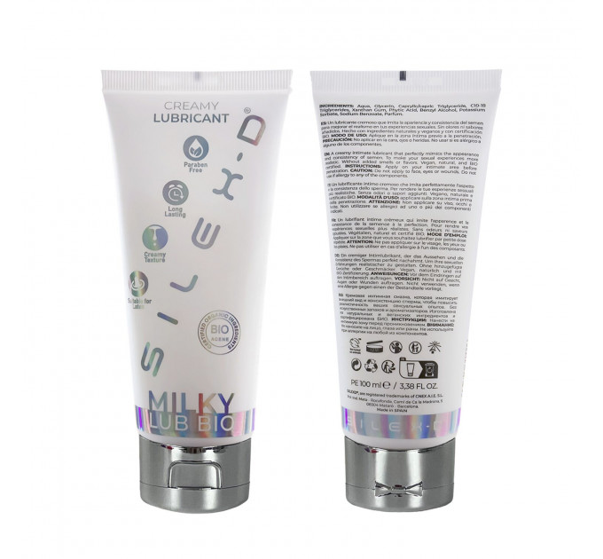 Лубрикант SilexD Milky Lub Bio на водной основе, с имитацией спермы, 100 мл