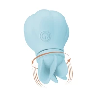 Вібратор Adrien Lastic Caress Blue з насадками для стимуляції ерогенних зон, які обертаються. — Переглянути зображення 2