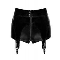 Шортики Noir Handmade F325 Glam, M, black, вініл, висока талія, кріплення для панчіх, з доступом — Переглянути зображення 6