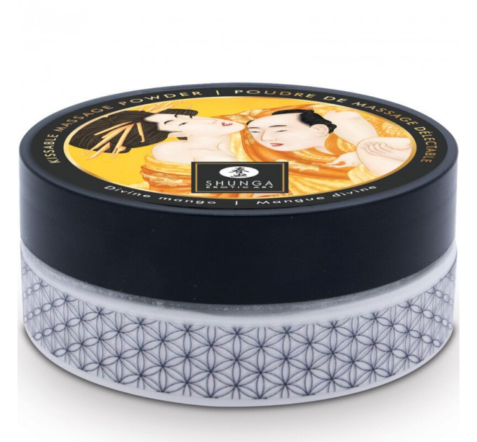 Смачна пудра для оральних пестощів Shunga Body Powder Luscious Mango, 75 г, аромат манго