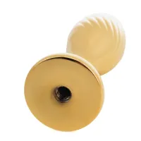 Металева анальна пробка — кролячий хвіст LOCKINK SEVANDA White Bunny-Tail Anal Pear-shape Plug — Переглянути зображення 4