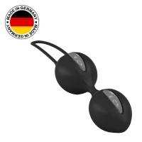 Вагінальні кульки Fun Factory SMARTBALLS DUO, чорно-сірі, 2 шт, діаметр 3,2 та 3,6 см — Просмотреть изображение 1
