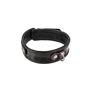 Нашийник із натуральної шкіри Fetish Tentation Premium Patent leather choker, кріпильне кільце