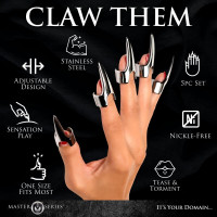 Набір кілець з кігтями Master Series Five-Piece Sensation Claw Rings - Silver — Переглянути зображення 8