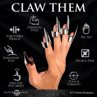 Набір кілець з кігтями Master Series Five-Piece Sensation Claw Rings - Silver — Просмотреть изображение 8