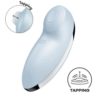 Вібростимулятор-пульсатор Satisfyer Tap &amp; Climax 2 Blue, ефект постукування пальцем — Просмотреть изображение 1