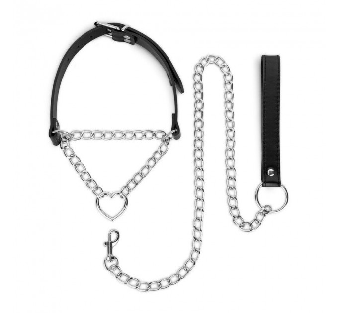 Нашийник з повідцем Bedroom Fantasies: Collar with Chain - Silver