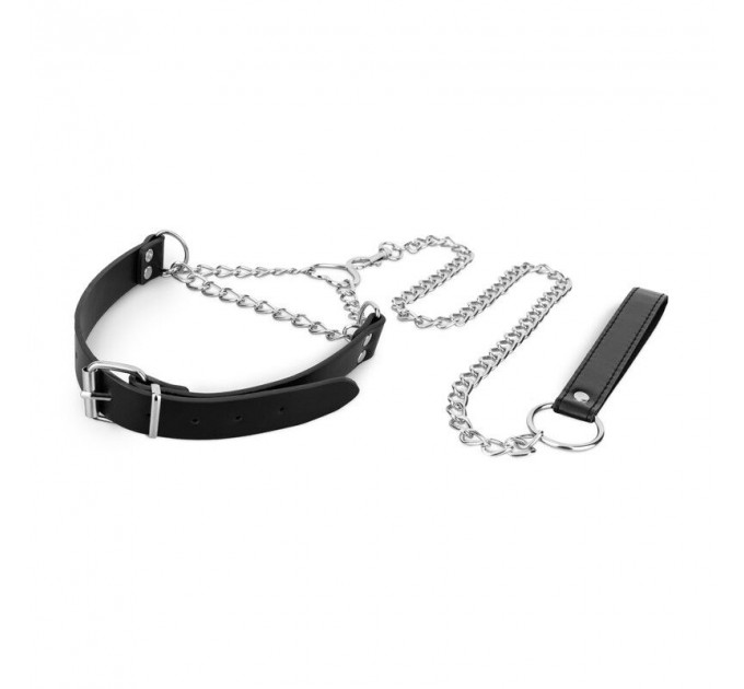 Нашийник з повідцем Bedroom Fantasies: Collar with Chain - Silver