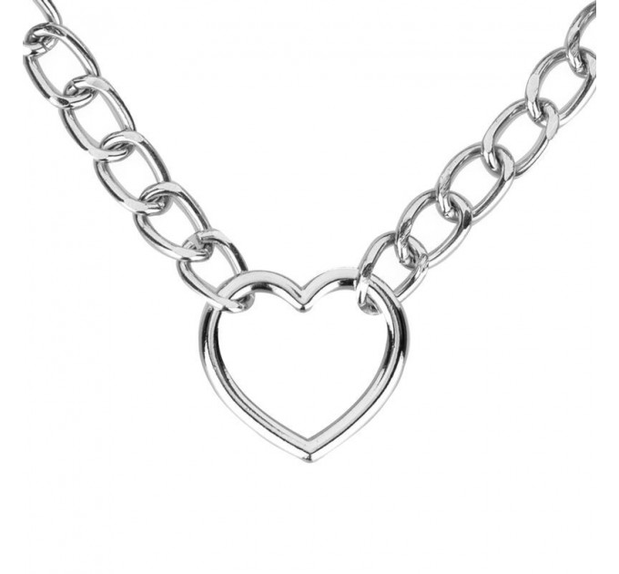 Нашийник з повідцем Bedroom Fantasies: Collar with Chain - Silver