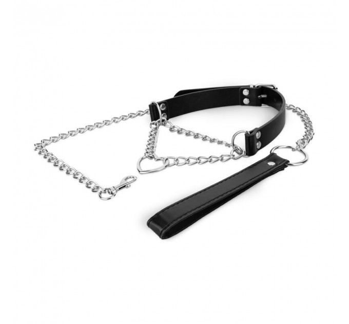 Нашийник з повідцем Bedroom Fantasies: Collar with Chain - Silver