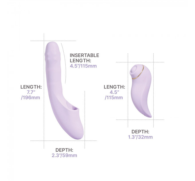 Смарт-вібратор 5в1 Svakom DuoGlow, пульсівний вібратор з намистинами та пульсівний стимулятор, підігрів