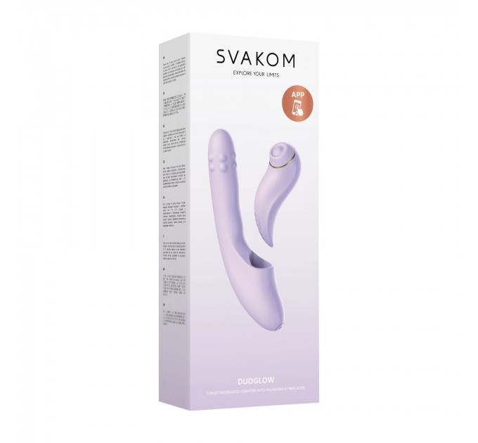 Смарт-вібратор 5в1 Svakom DuoGlow, пульсівний вібратор з намистинами та пульсівний стимулятор, підігрів