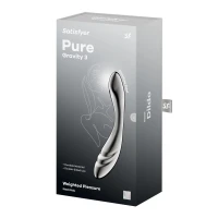 Металевий дилдо Satisfyer Pure Gravity 3, двосторонній, можна нагрівати й охолоджувати, дуже важкий — Просмотреть изображение 5
