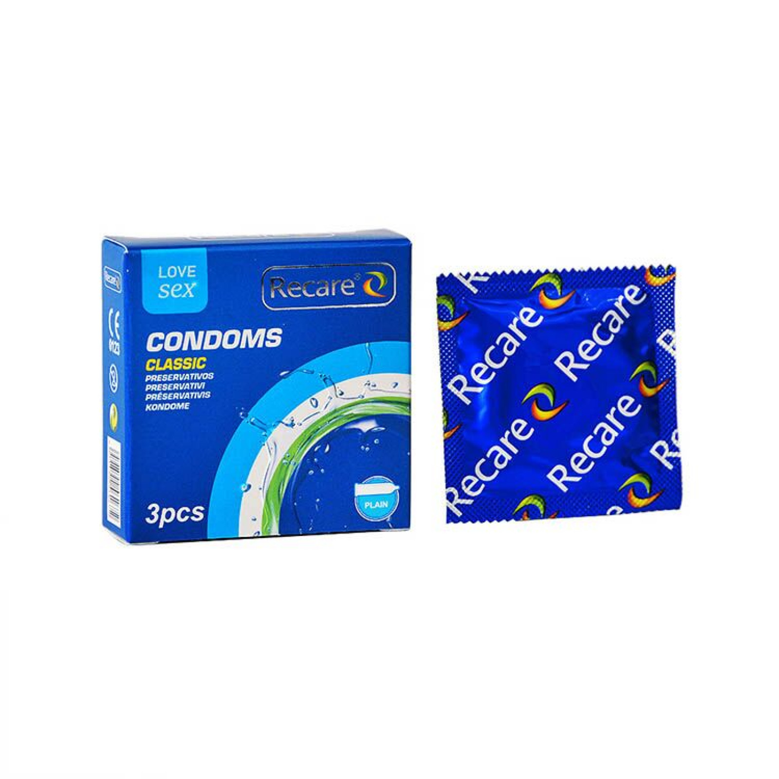 Презервативи Recare Classic Condoms 3 шт, класичні