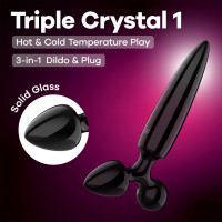 Тристоронній скляний дилдо Satisfyer Triple Crystal 1 Black — Переглянути зображення 6