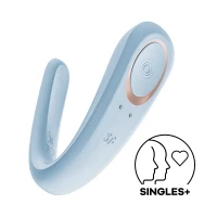 Вібратор для пар Satisfyer Double Classic Light Blue з одним моторчиком — Переглянути зображення 1