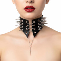 Чокер-комір з шипами Art of Sex - Ariadne, екошкіра, колір чорний, L-2XL — Переглянути зображення 2