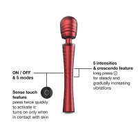 Вибромассажер Manwan MAN.WAND EDGY Velvet Red — Просмотреть изображение 4