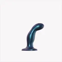 Дилдо з вібрацією Strap-On-Me FINGERING &amp; VIBRATING DILDO - M - BLUE, з манливим рухом — Переглянути зображення 1