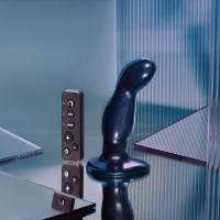 Дилдо з вібрацією Strap-On-Me FINGERING &amp; VIBRATING DILDO - M - BLUE, з манливим рухом — Переглянути зображення 4