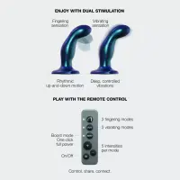 Дилдо з вібрацією Strap-On-Me FINGERING &amp; VIBRATING DILDO - M - BLUE, з манливим рухом — Переглянути зображення 2