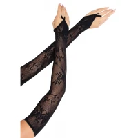 Мітенки Leg Avenue Floral Net Extra Long Gauntlet Arm Warmers Black One Size — Просмотреть изображение 1