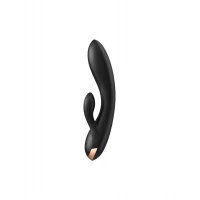 Смарт вібратор-кролик із подвійним відростком Satisfyer Double Flex Black — Просмотреть изображение 2