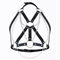 Портупея жіноча Art of Sex - Aiden Leather harness, Чорна L-2XL — Переглянути зображення 1