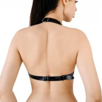 Портупея жіноча Art of Sex - Aiden Leather harness, Чорна L-2XL — Переглянути зображення 4