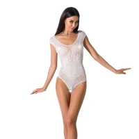 Бодістокінг Passion BS064 One Size, White, боді, закрите плече, відкритий доступ — Переглянути зображення 1