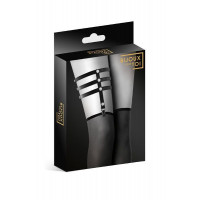 Гартер на ногу Bijoux Pour Toi - 3 THONGS Black, сексуальная подвязка, экокожа