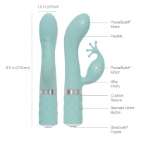 Розкішний вібратор-кролик Pillow Talk - Kinky Teal з кристалом Сваровські, потужний — Переглянути зображення 8