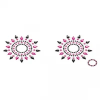 Пестіс з кристалів Petits Joujoux Gloria set of 2 - Black/Pink, прикраса на груди — Переглянути зображення 1