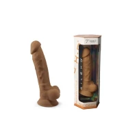 Фалоімітатор SilexD Johnny Caramel (MODEL 1 size 7in), двошаровий, силікон + Silexpan, діаметр 3,8см — Просмотреть изображение 8