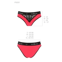 Трусики з широкою гумкою і мереживом Passion PS001 PANTIES S, red-black — Переглянути зображення 5