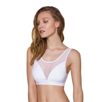 Топ з прозорою вставкою Passion PS002 TOP L, white — Переглянути зображення 1