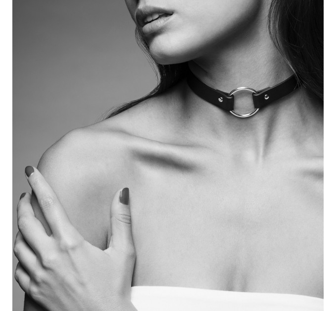 Чокер з екошкіри Bijoux Indiscrets Maze – Single Choker Black